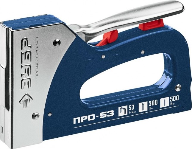 Скобозабиватель ручной ЗУБР ПРОФИ T-53 степлер для 3-в-1: тип 53 (6-16 мм) / 300 (16 мм) 31523_z01 детальное изображение - 1