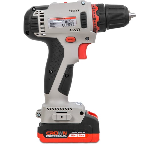 Аккумуляторная дрель-шуруповерт CROWN CT21081H-2 BMC, 2 акб, 30 Нм, 12 В детальное изображение - 3