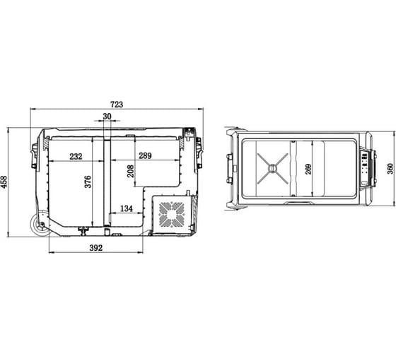 Автомобильный компрессорный холодильник Alpicool ET50, 990070, 12/24/220 В, Серый детальное изображение - 3