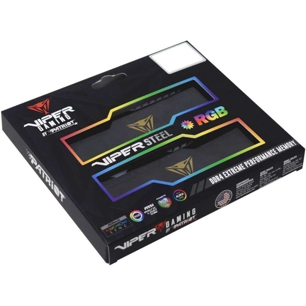 Оперативная память Patriot Viper Steel RGB DDR4 3600MHz, PVSR464G360C0K, 2x32 Гб KIT, 64 Гб детальное изображение - 7