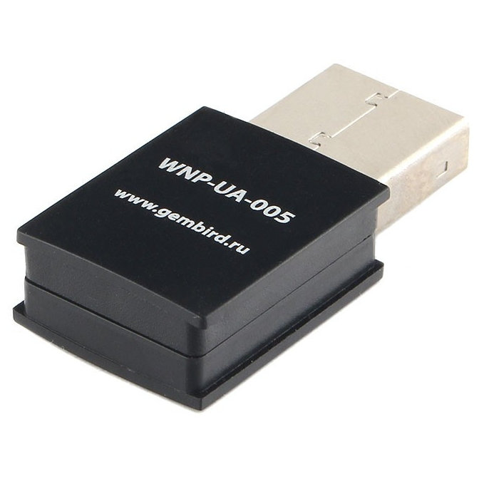 Wi-Fi адаптер Gembird WNP-UA-005, Wi-Fi 4, Черный детальное изображение - 2