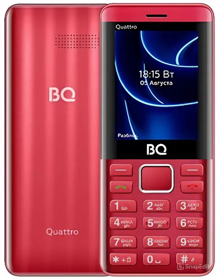 Мобильный телефон BQ 2453 Quattro, 32 Мб, Красный, Micro SIM + Mini SIM детальное изображение - 2