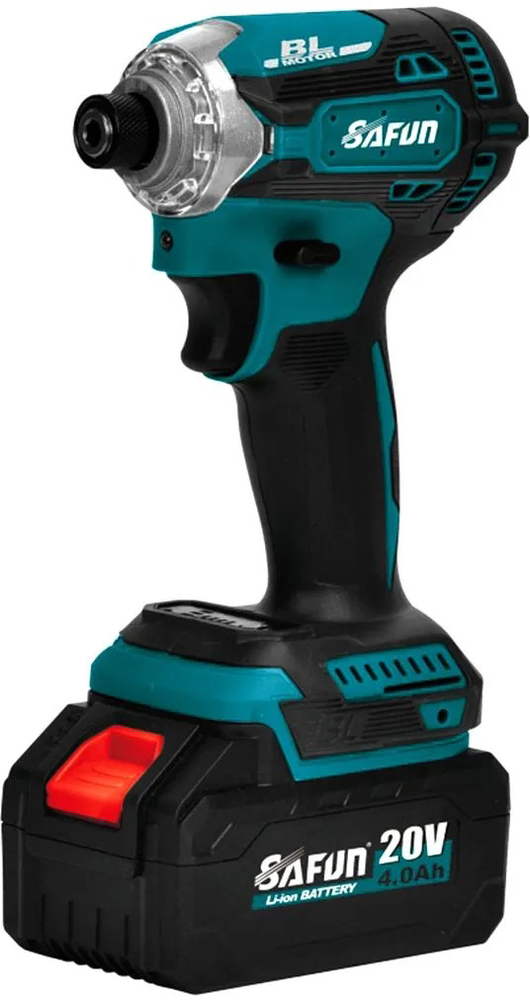Шуруповерт аккумуляторный ударный SAFUN SF4F101-1, 20 В, 175 Нм, 4 А·ч №1