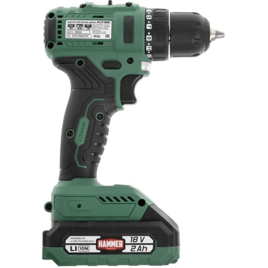 Аккумуляторная дрель Hammer ACD18BL, 18 В детальное изображение - 2