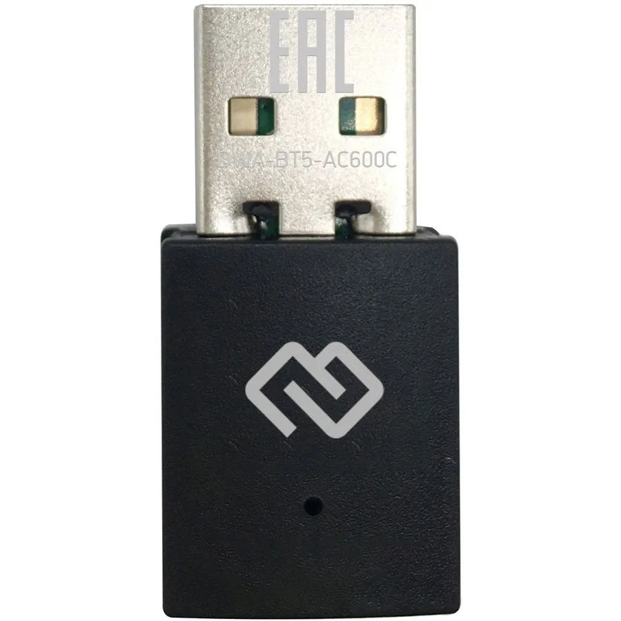 Wi-Fi адаптер Digma DWA-BT5-AC600C, Wi-Fi 5 + Bluetooth 5.0, Черный детальное изображение - 2
