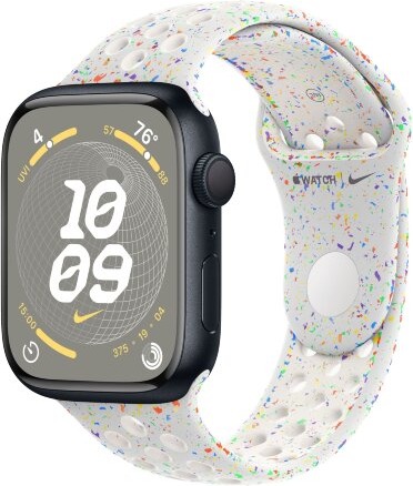 Умные часы Apple Watch Series 9 Midnight Aluminum Case GPS + Cellular with Nike Sport Band Pure Platinum, 45 mm, Чистая платина детальное изображение - 1