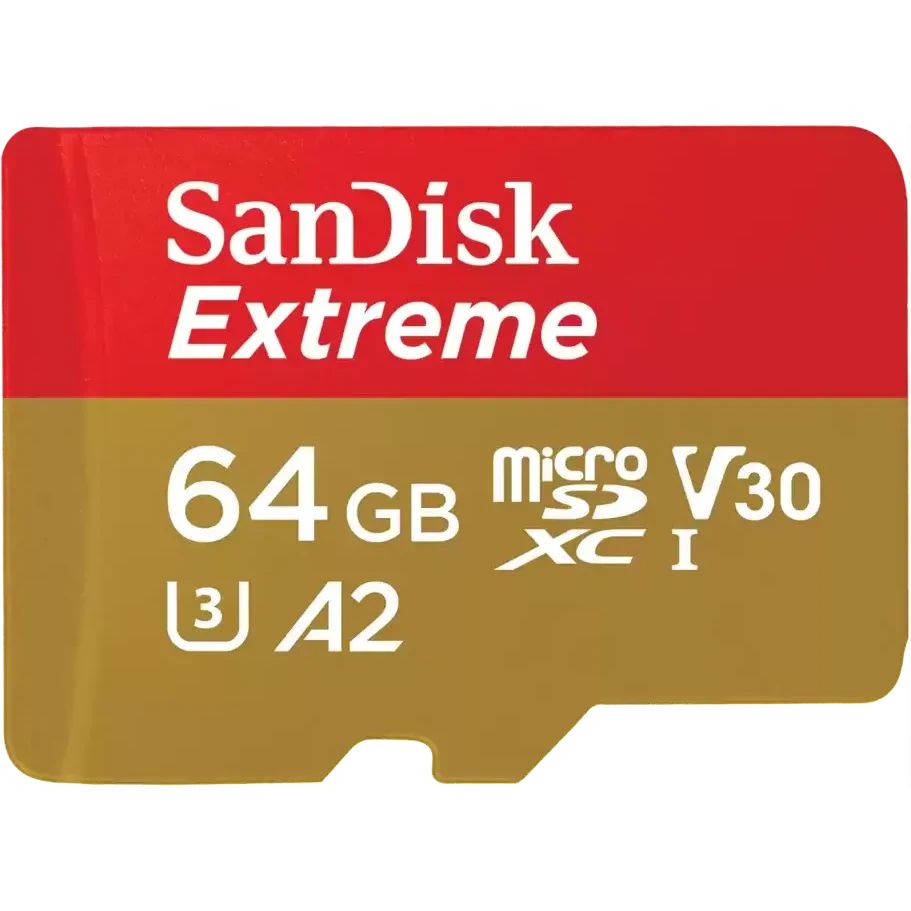 Карта памяти SanDisk Extreme MicroSD (SDSQXAH-064G-GN6MN), 64 Гб детальное изображение - 1