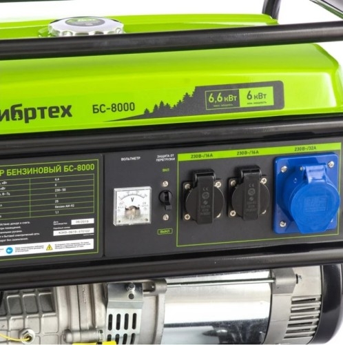 Генератор бензиновый СИБРТЕХ БС-8000 94547, 6 кВт, Зеленый детальное изображение - 8
