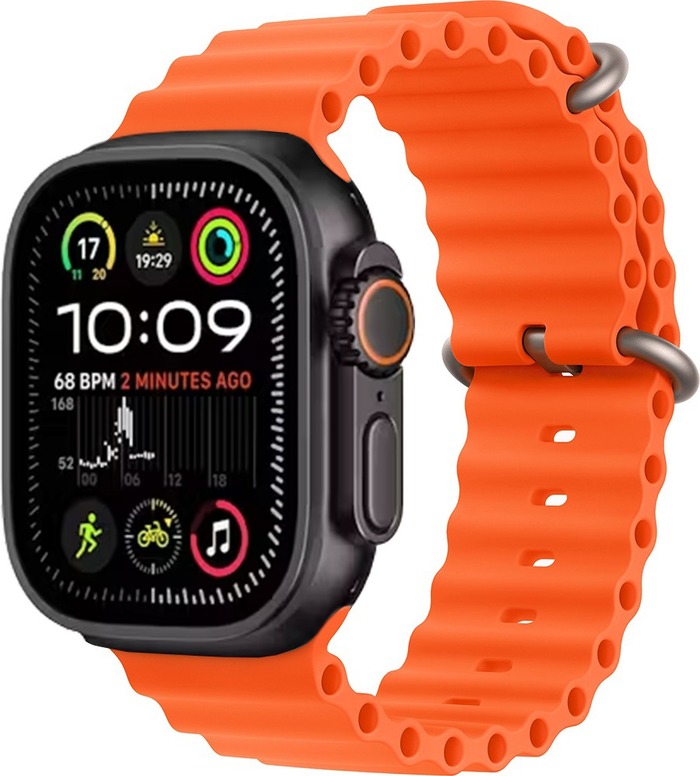 Умные часы Apple Watch Ultra 2 2024, 49 мм, Black Titanium Case with Orange Ocean Band №1