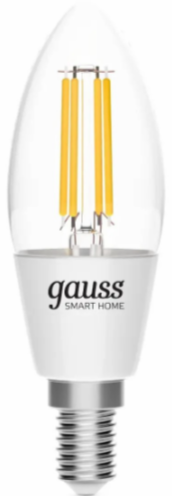 Умная лампочка Gauss Smart Home Filament C35 E14, 4.5 Вт, 495 Лм, Белый детальное изображение - 1