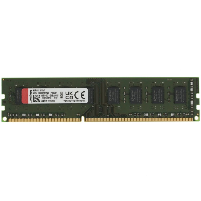 Оперативная память Kingston ValueRam DDR-III 1600MHz, KVR16N11H/8, 8 Гб №1