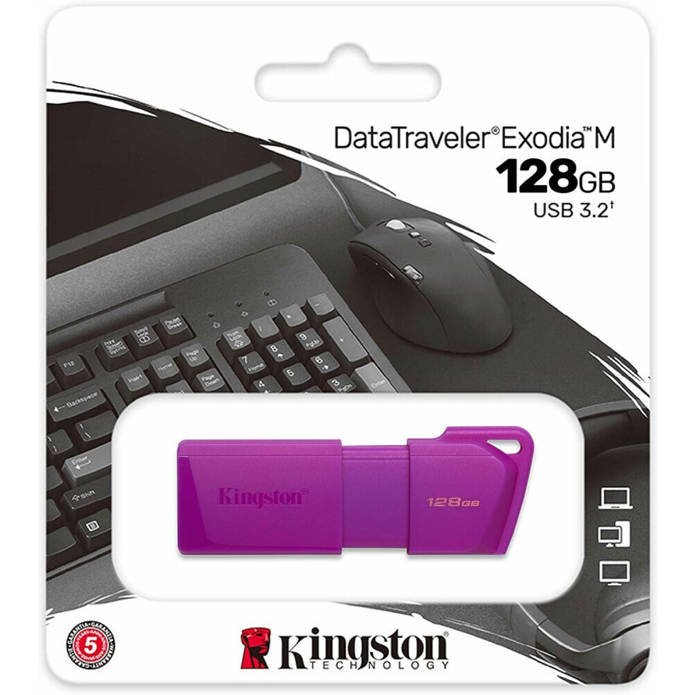 USB Flash накопитель Kingston DataTraveler Exodia M Neon (KC-U2L128-7LP) 128 ГБ, фиолетовый детальное изображение - 4