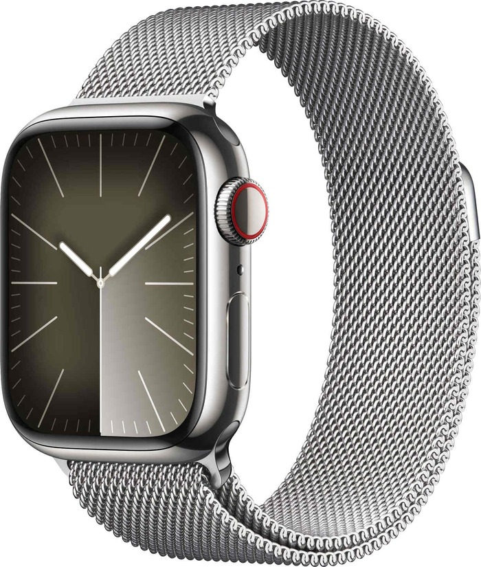 Умные часы Apple Watch Series 9 Silver Stainless Steel Case, Silver Milanese Loop 45 мм, Серебристый №1