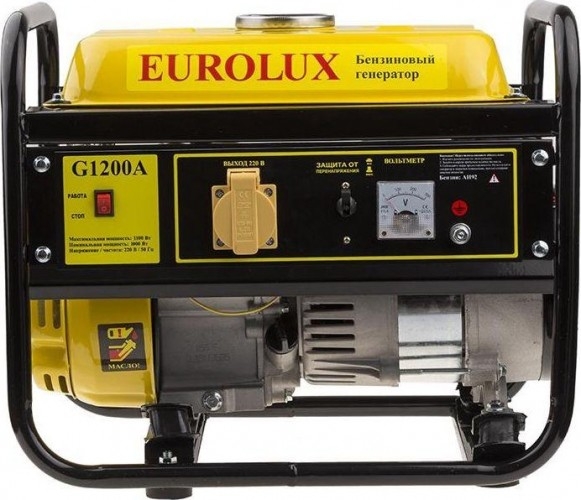 Генератор бензиновый EUROLUX G1200A 64/1/35, 1 кВт, Желтый детальное изображение - 2