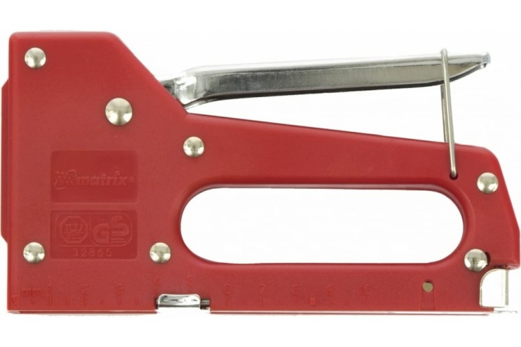 Скобозабиватель ручной MATRIX регулируемый степлер мебельный тип 53, 4-14 мм// 40902 детальное изображение - 1