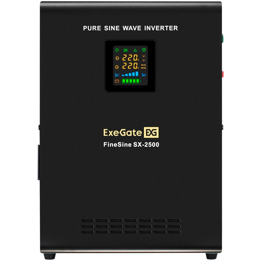 ИБП ExeGate FineSine SX-2500.LCD.AVR.2SH + 2x HRL 12-45 (45Ач) + батарея детальное изображение - 2