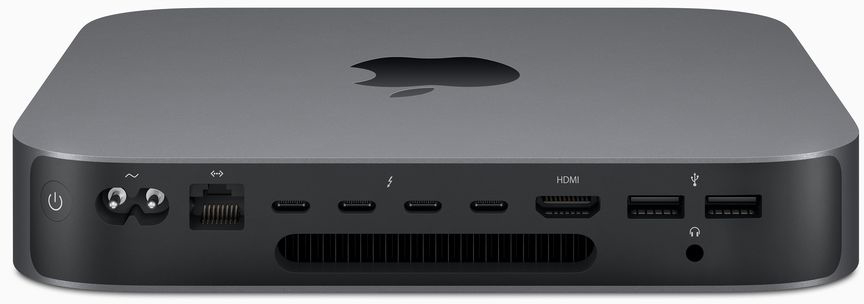 Настольный компьютер Apple Mac mini 2018, Intel Core i7 8700B, RAM 8 Гб, SSD 2 Тб, Intel UHD Graphics, Серый космос детальное изображение - 3