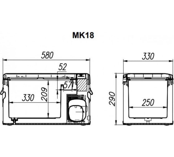 Автомобильный компрессорный холодильник Alpicool MK18, 990267, 12/24 В, Серый детальное изображение - 4